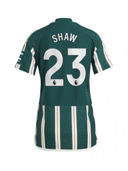 Billige Manchester United Luke Shaw #23 Bortedrakt Dame 2023-24 Kortermet